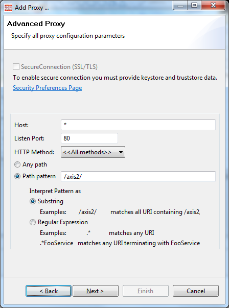 Advanced Proxy Settings Advanced Proxy Settings
